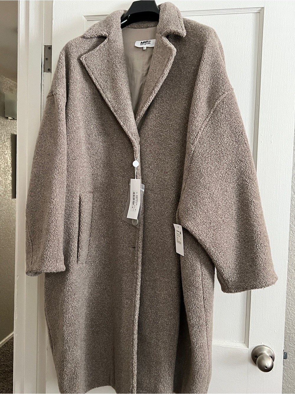 MM6 Maison Martin Margiela Taupe Teddy Coat